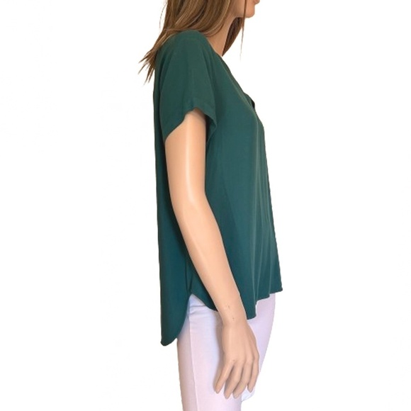 Cloth & Stone Top Shirt Tee Tank 100% Rayon Short Sleeve Hi-Low Rounded Hem - Picture 9 of 12